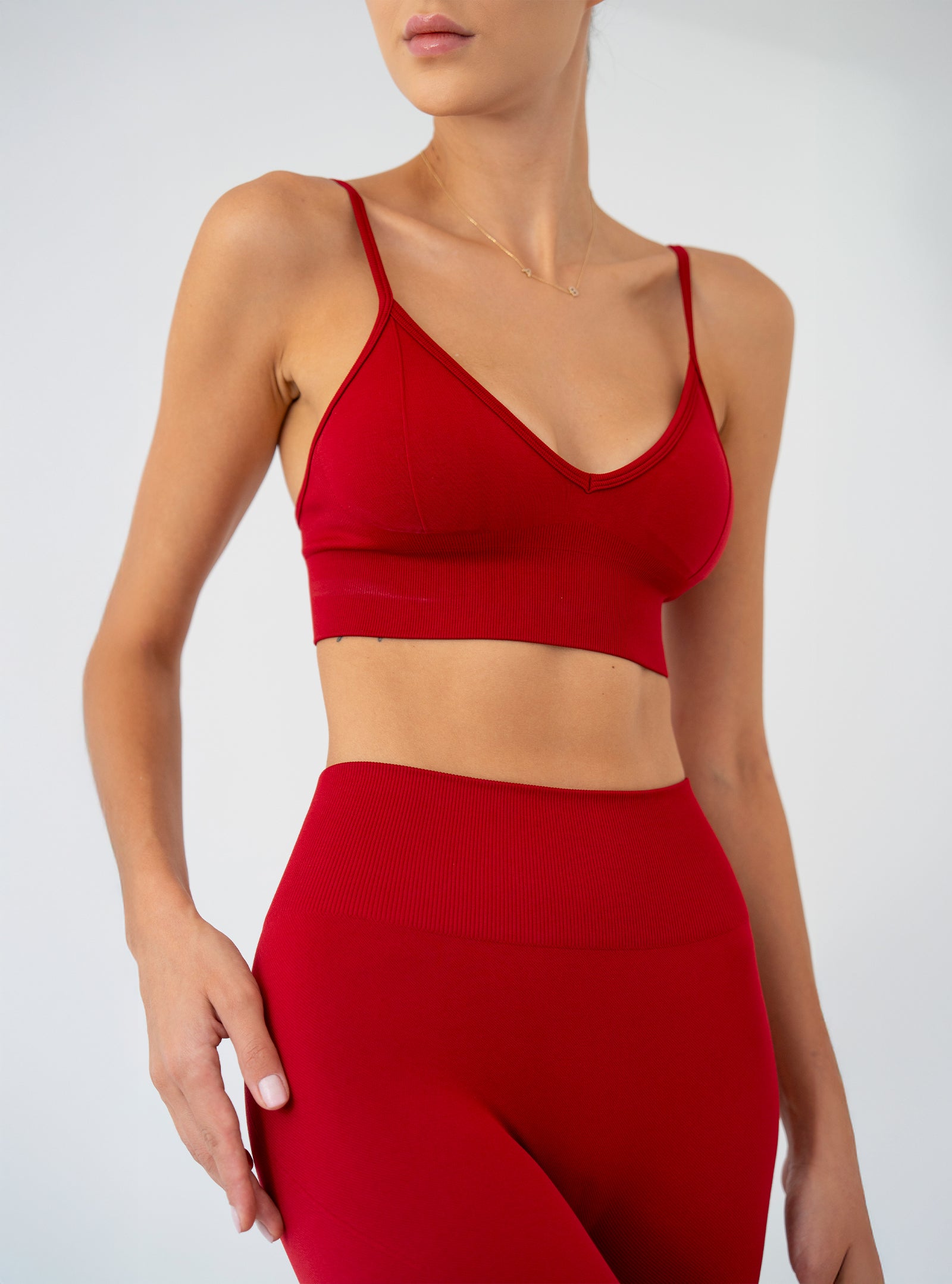 Rubaé Red Adjustable Strap Sports Bra