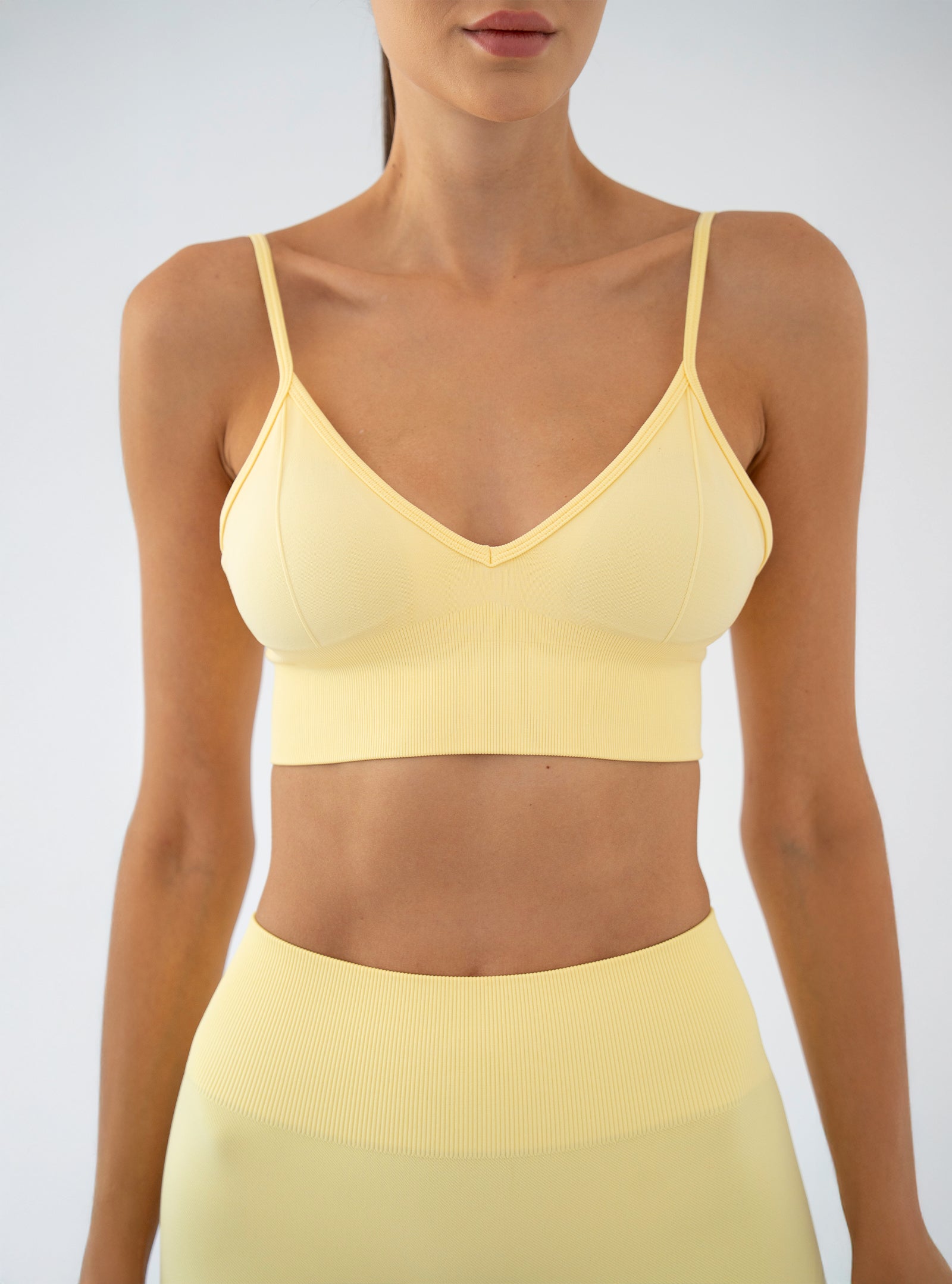 Soléa Yellow Adjustable Strap Sports Bra